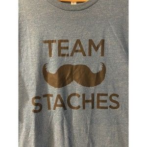 Team Staches Mustache Fan T-shirt Fun Unique Shirt No Shave November Mens XL
